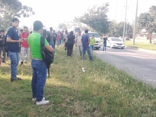 El impacto de la protesta ha provocado congestión en la zona. Fotografía cortesía de Soy Chamelecón.