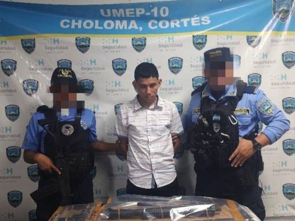 Jeremy Josué Navas, alias Mil años fue detenido en el sector de Kilómetro en Choloma.