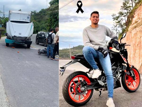 A la derecha en la fotografía, el camión con el que colisionó Kelvin Carbajal; a la izquierda