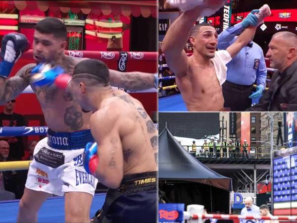 Así fue la pelea de Teófimo López contra Arnold Barboza Jr., al que venció por decisión unánime en el mítico Times Square en una gran exhibición del boxeador hondureño.