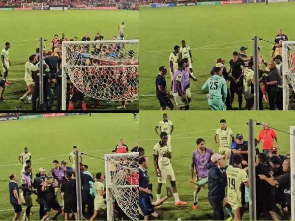 La trifulca que se desató al final del partido Alajuelense vs Motagua en la Copa Centroamericana 2026.