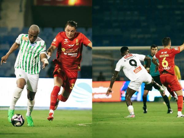 Romell Quioto y Deybi Flores jugando con el Al-Najma.