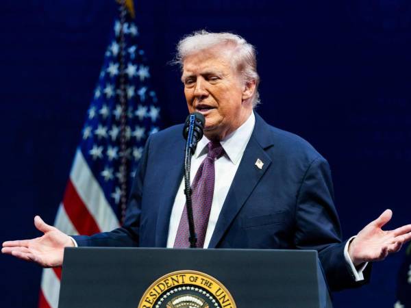 El presidente de Estados Unidos, Donald Trump, durante un discurso oficial.