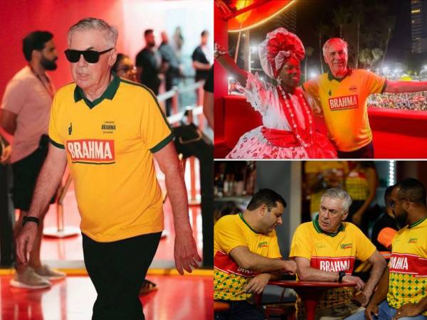 El seleccionador de Brasil, Carlo Ancelotti, disfrutó del Carnaval de Salvador y recibió el respaldo del público.