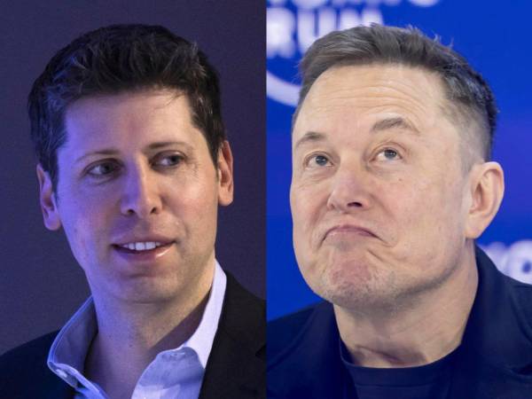 El CEO de OpenAI Sam Altman y el multimillonario estadounidense Elon Musk.