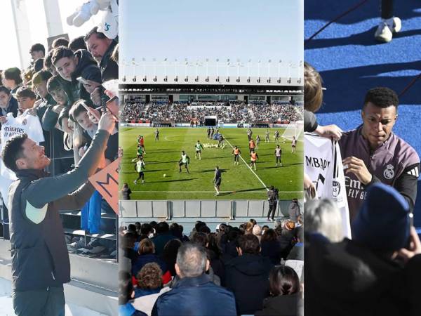 Real Madrid se entrenó este martes 30 de diciembre en Valdebebas ante miles de aficionados, desatando la locura por los jugadores, entre ellos Kylian Mbappé.
