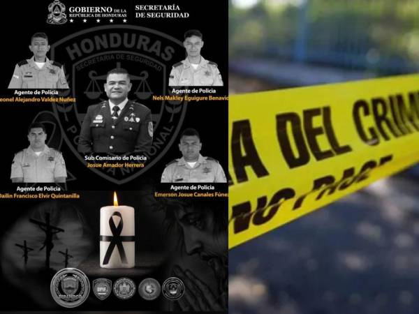 Las autoridades de Honduras informaron este viernes que hallaron los cuerpos de dos hombres que pertenecerían al grupo narcotraficante que el jueves secuestró y asesinó a cinco agentes de una dirección policial contra el crimen organizado.