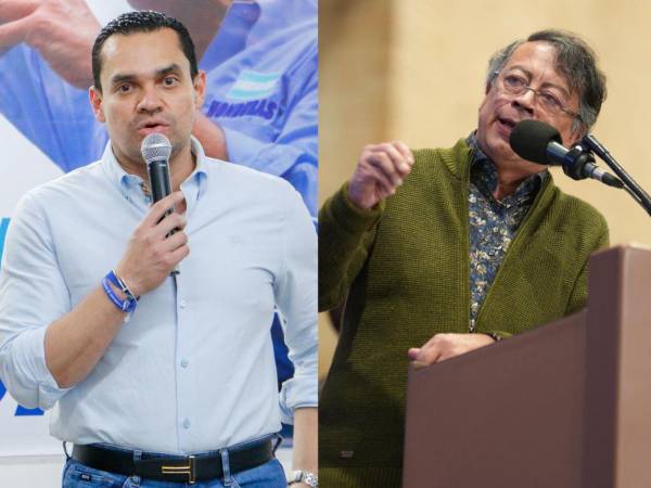 Tomás Zambrano, presidente del Congreso Nacional de Honduras, y Gustavo Petro, presidente de Colombia.