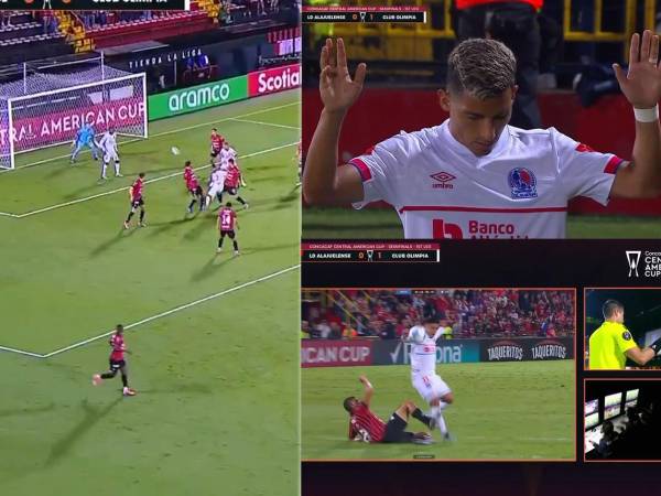 El golazo de José Mario Pinto que fue anulado en el duelo de Olimpia ante Alajuelense en Costa Rica.
