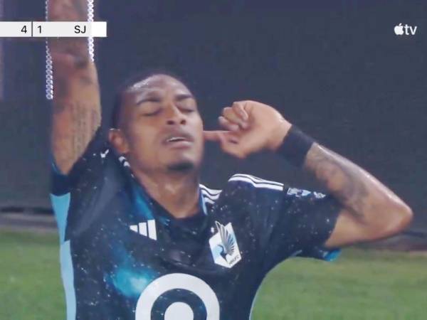Así celebró Joseph Rosales su gol en el triunfo del Minnesota United ante San Jose Earthquakes en la MLS.
