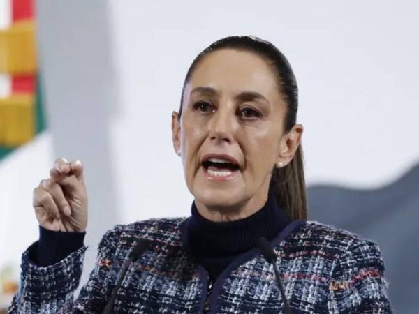 La presidenta de México, Claudia Sheinbaum, durante una rueda de prensa.