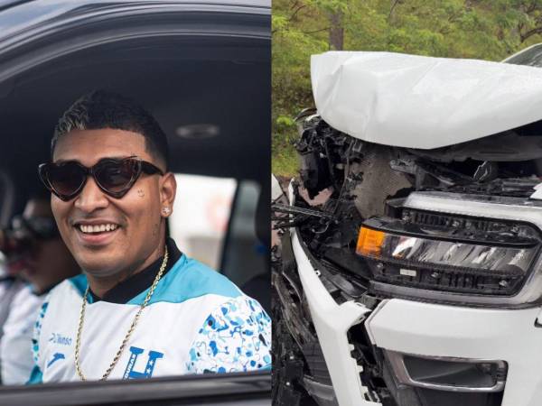 Estado en que quedó la limosina tras el accidente: la parte frontal del vehículo resultó gravemente dañada.