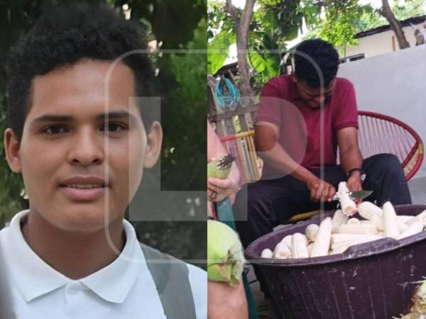 Brayan Núñez, quien cursaba octavo grado en el Intae, ayuda a sus padres.