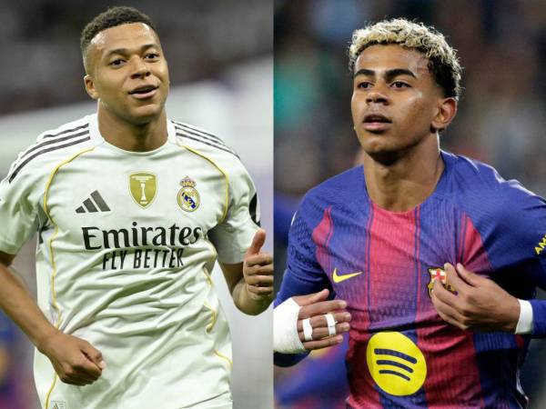Mbappé, jugador del Real Madrid, y Lamine Yamal, jugador del Barcelona.