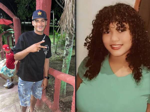 Fotos en vida de Andy Yahir Mejía Guifarro y Litxi Maeli Zelaya Munguía, los dos jóvenes que murieron en un accidente vial de Juticalpa, Olancho.