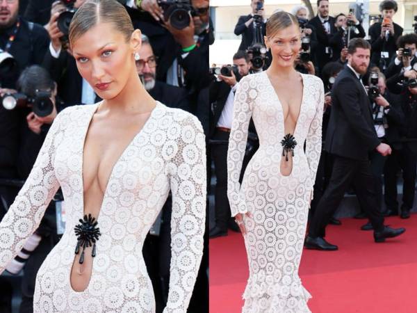 ¡Preciosa! Así lució la modelo Bella Hadid en la alfombra roja del Festival de Cannes.