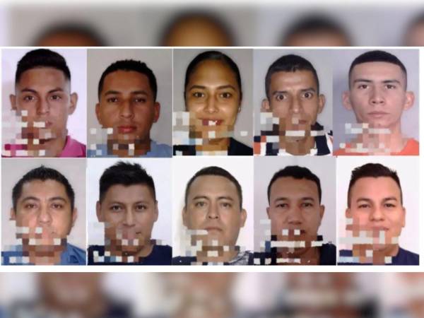 Rostros de los policías declarados culpables.