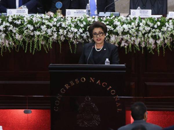 Rebeca Ráquel Obando, presidenta del Poder Judicial, estuvo presente el pasado 25 de enero en la instalación de la primera legislatura en el Congreso Nacional.
