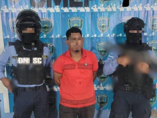 El detenido es identificado con el alias de “El Chaparro”, de 32 años originario de San Pedro Sula, Cortés.