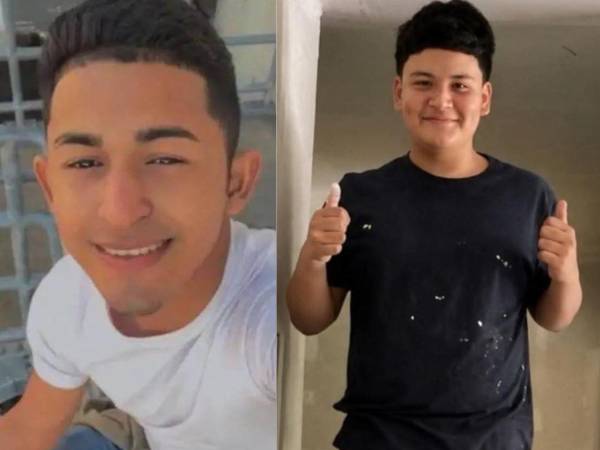 Fotos en vida de Denis Isaías Anariba Herrera y Nelson Davian Portillo Martínez, los dos hondureños que murieron.