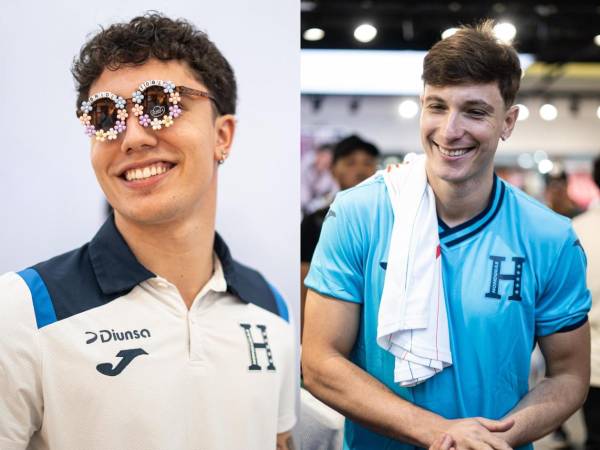 João Ferreira y Juninho Manella en un evento previo al partido entre las selecciones de Honduras y Brasil.