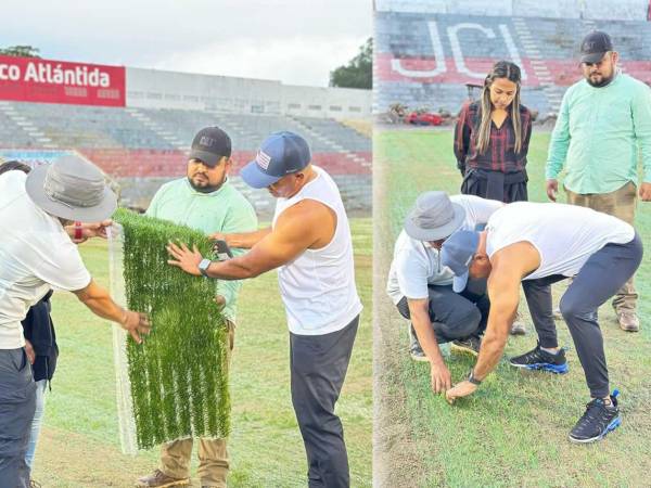 Condepor ha publicado imágenes de los trabajos de la instalación del nuevo césped híbrido del estadio Ceibeño y ha informado de los nuevos avances.