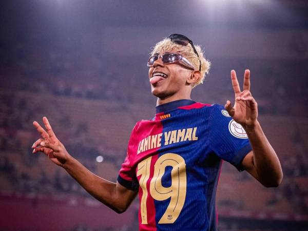 Lamine Yamal se pintó el pelo de rubio para la final de la Copa del Rey.