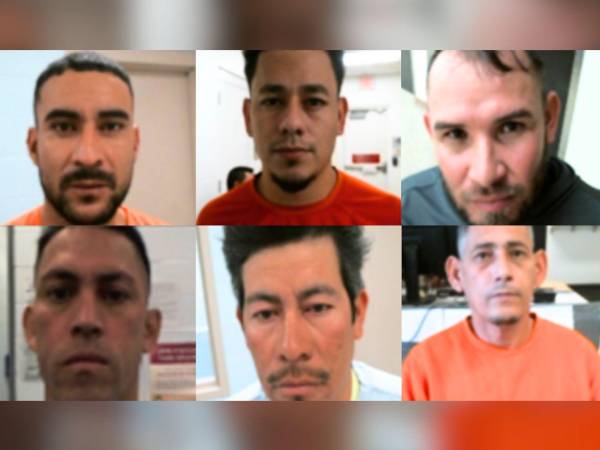 Fotografías de los seis hondureños deportados por Estados Unidos.
