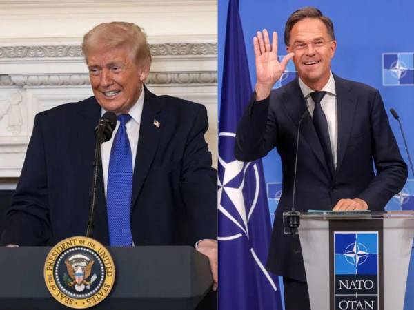 Donald Trump, el presidente de Estados Unidos, y secretario general de la alianza, Mark Rutte.