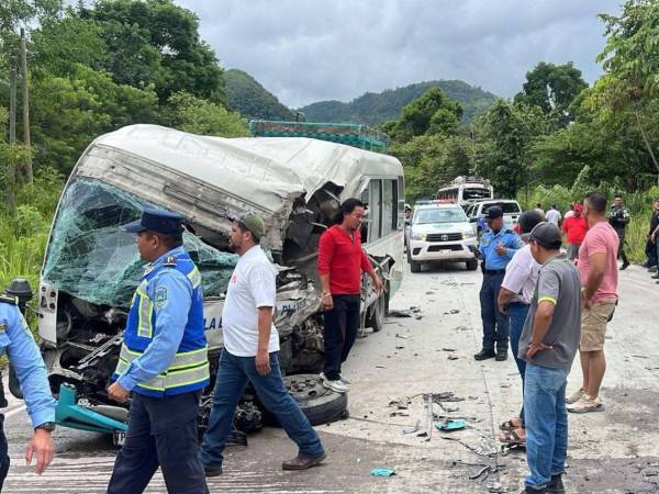 Vista de la escena del accidente en Trinidad, Copán.
