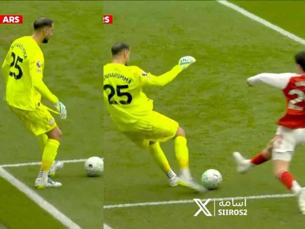 Donnarumma no pudo controlar el balón y terminó en el empate del Arsenal.