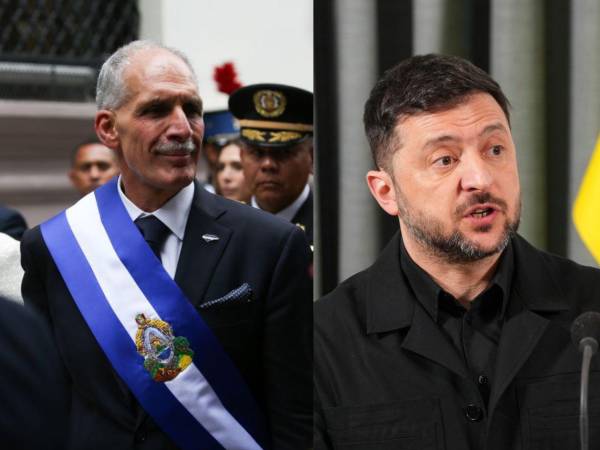 Composición fotográfica que muestra a Nasry Asfura (izquierda), presidente de Honduras, y Volodímir Zelenski (derecha), mandatario ucraniano.