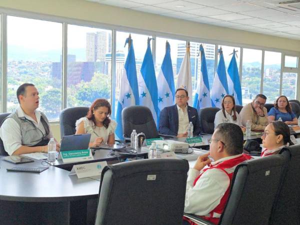 Representantes de varias instituciones reunidos hoy en el marco de la integración de la Mesa Interinstitucional de Asistencia.
