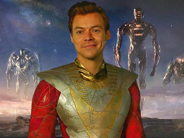 La aparición de Harry Styles como Eros/Starfox fue uno de los giros más celebrados por los seguidores en el estreno de <i>Eternals</i>.