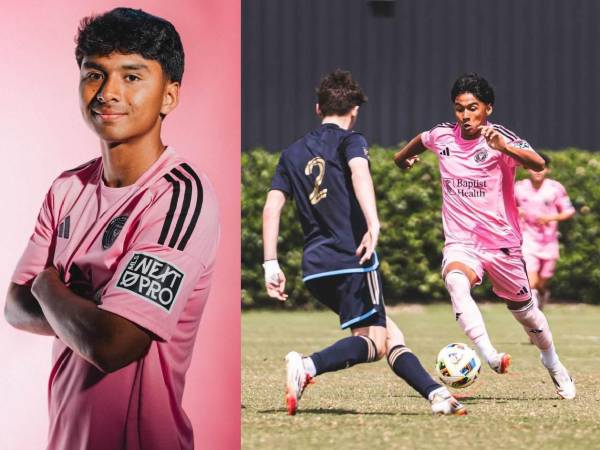 Diego Lagos, jugador el hondureño que milita en el Inter Miami II en la MLS Next Pro.