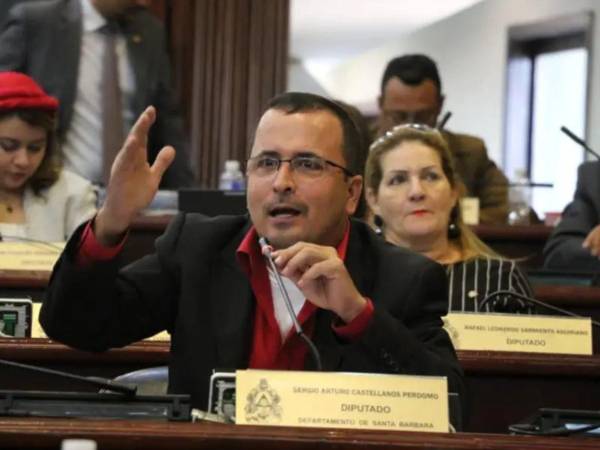 Sergio Castellanos, diputado de la bancada del partido Libertad y Refundación (Libre), durante una sesión legislativa.