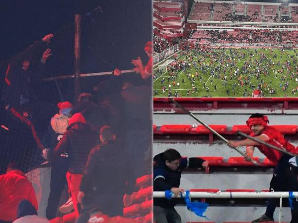 La violencia se tomó las gradas del Estadio Libertadores de América, de Avellaneda, a partir de los ataques con piedras y palos entre fanáticos de Independiente y de la Universidad de Chile que han dejado al menos 10 heridos graves, cerca de 90 detenidos y la suspensión del partido de la Copa Sudamericana.