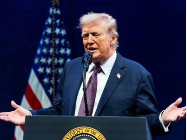 El presidente de Estados Unidos, Donald Trump, durante un discurso oficial. Fotografía: EFE