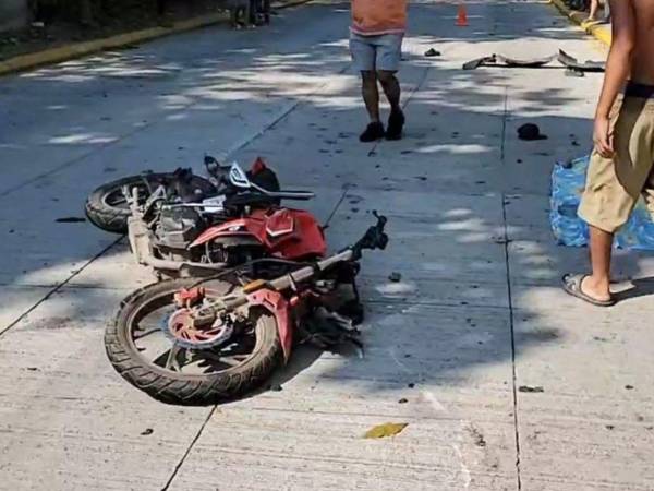 Vista de la escena del accidente en San Pedro Sula.