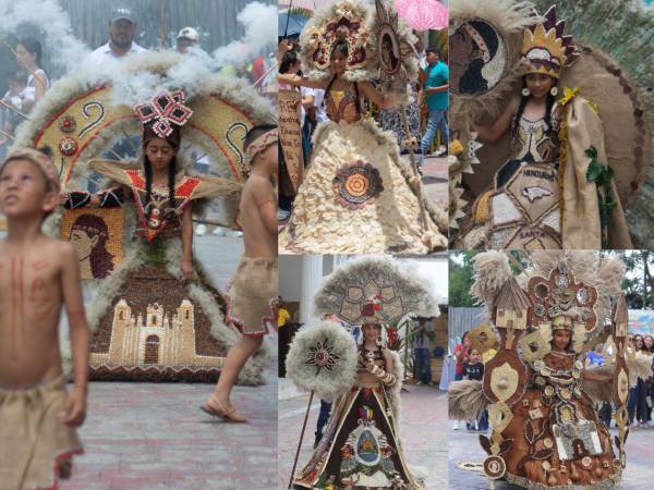 Alumnas destacaron con creativos diseños de vestidos alusivos al Cacique Lempira
