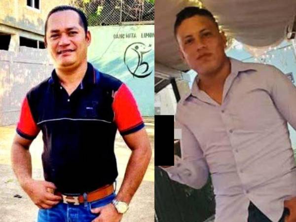 Fotografía en vida de los dos hombres que fueron asesinados la noche del viernes en un campo de fútbol de Tocoa, Colón.