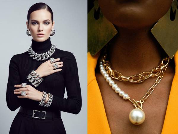 La clave está en el equilibrio: combina piezas atrevidas con collares llamativos de otra composición como las perlas, piezas elaboradas en madera u otra piedra natural.