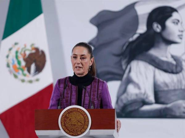 La presidenta de México, Claudia Sheinbaum, durante su conferencia de prensa matutina.