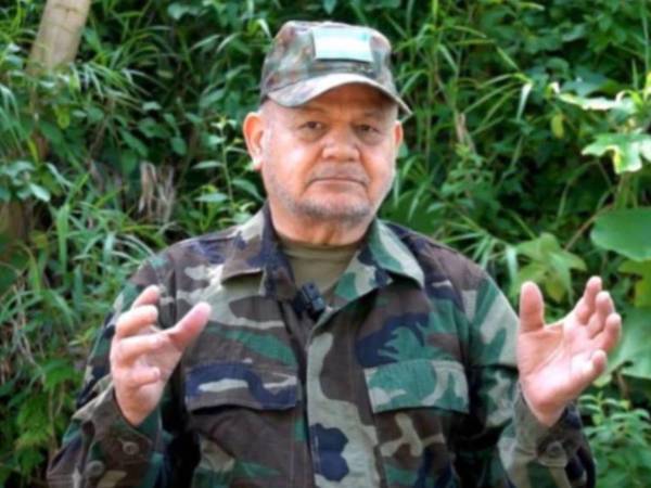 Romeo Vásquez Velásquez, general en condición de retiro durante su aparición en un video.