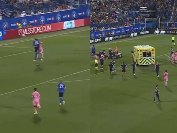 El jugador tuvo que abandonar el partido y fue retirado en ambulancia.