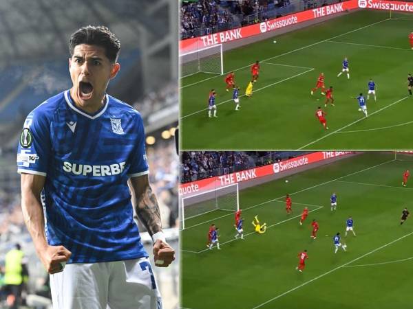 Luis Palma está siendo la figura del Lech Poznań en el triunfo contra el Rapid Viena en la Conference League.