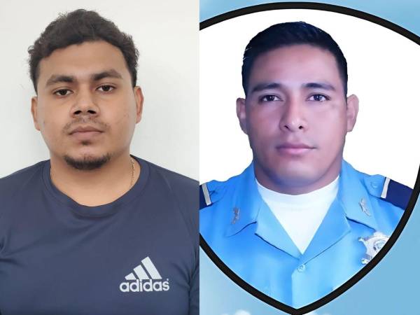 A la izquierda, Elmer Omar Andino Díaz y a la derecha el agente policial Alexander Fúnez Domínguez.