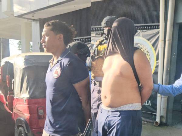 Los detenidos fueron presentados por la Dipampco en San Pedro Sula.
