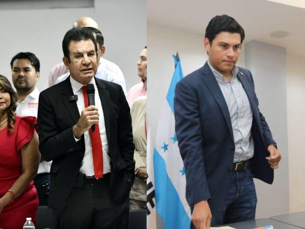 El candidato presidencial liberal, Salvador Nasralla, y Marlon Ochoa, consejero del CNE.