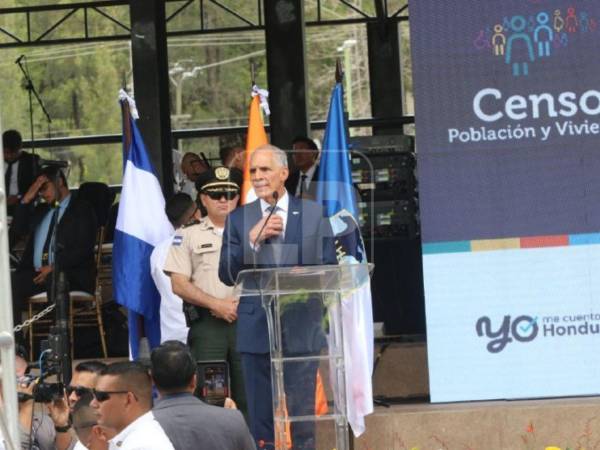 <b>Nasry Asfura</b>, presidente de Honduras, durante el lanzamiento oficial del XVIII Censo Nacional de Población y VII de Vivienda.